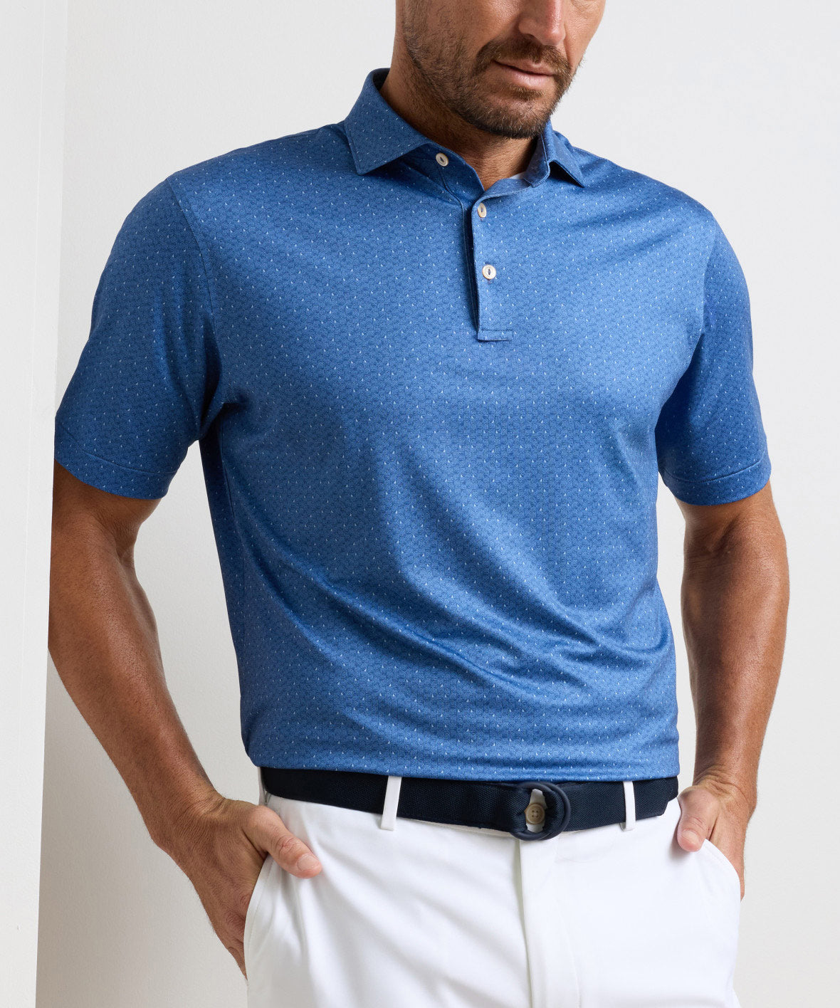 Peter Millar Negroni Print Short Sleeve Performance Polo, Men's Big & Tall