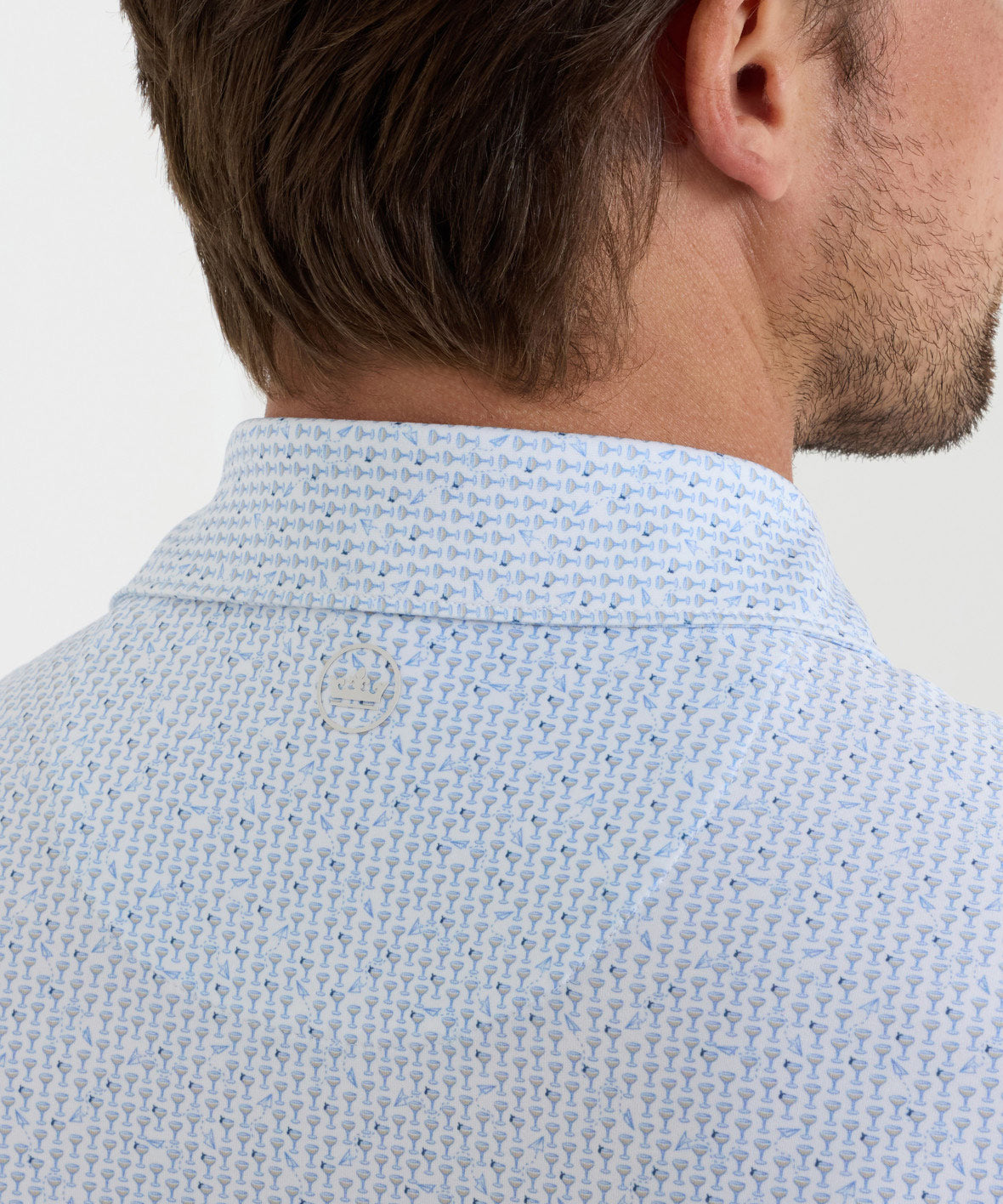 Peter Millar Paper Plane Print Short Sleeve Performance Polo, Men's Big & Tall