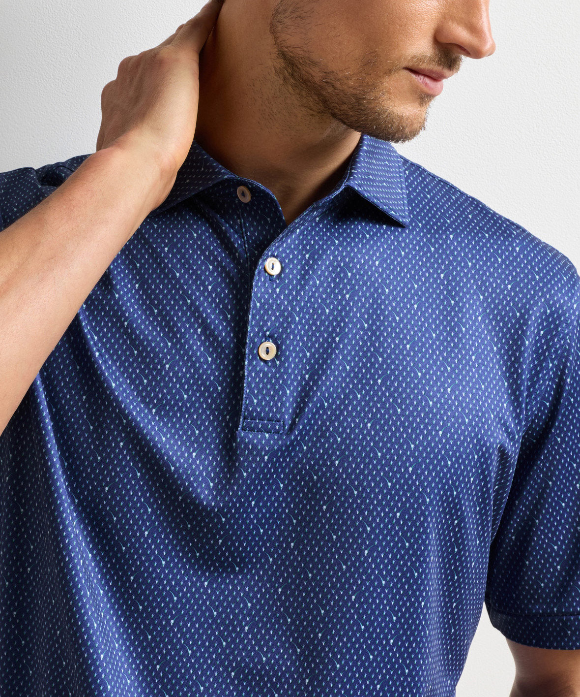 Peter Millar In The Rough Print Short Sleeve Performance Polo, Men's Big & Tall