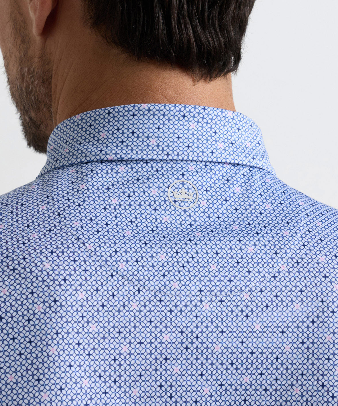 Peter Millar Barrier Print Short Sleeve Performance Polo, Men's Big & Tall