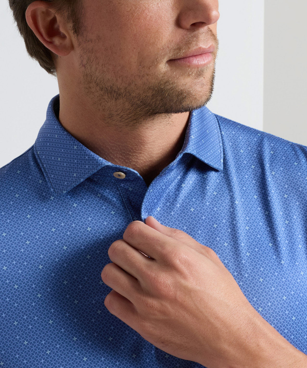 Peter Millar Barrier Print Short Sleeve Performance Polo, Men's Big & Tall