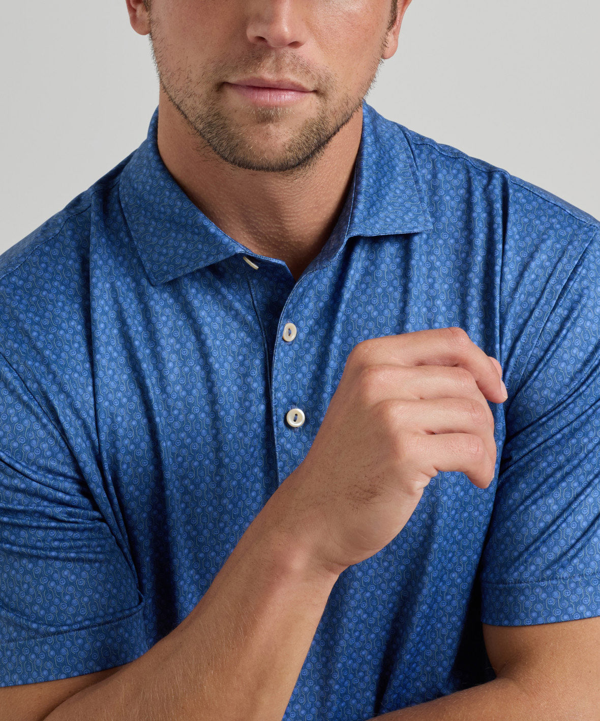 Peter Millar Pole Position Print Short Sleeve Performance Polo, Men's Big & Tall