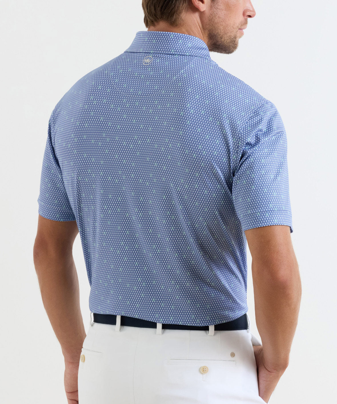 Peter Millar Geo Skull Print Short Sleeve Performance Polo, Men's Big & Tall