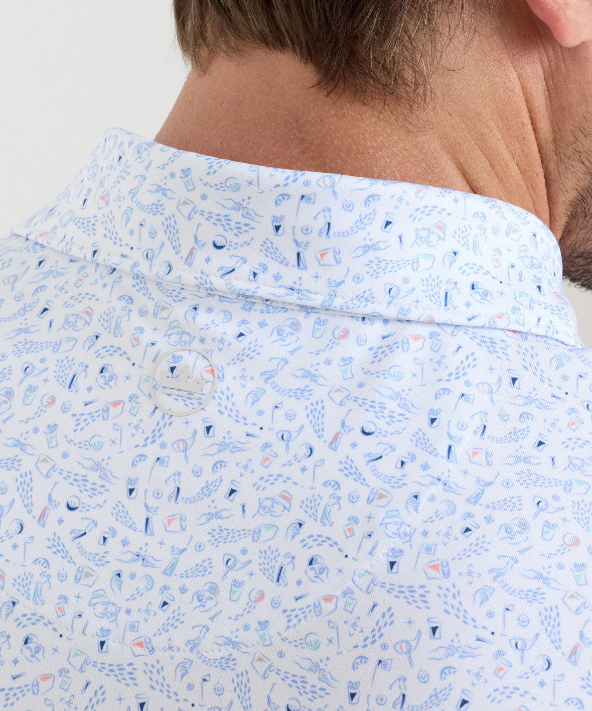 Peter Millar Nice Shot Print Short Sleeve Performance Polo, Men's Big & Tall