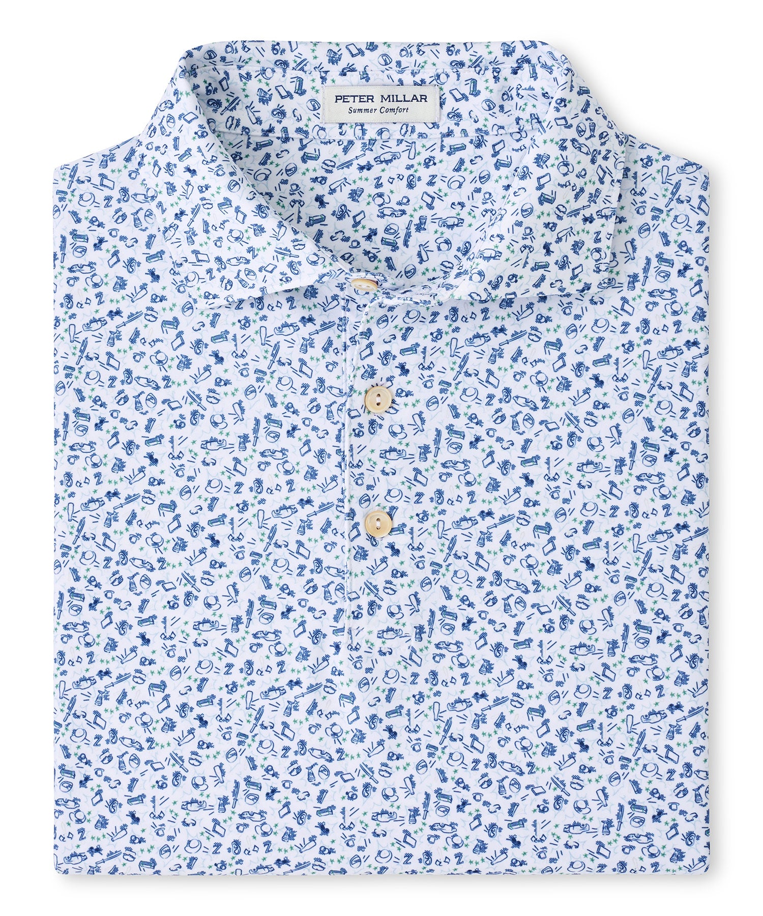 Peter Millar Tarantino Print Short Sleeve Performance Polo