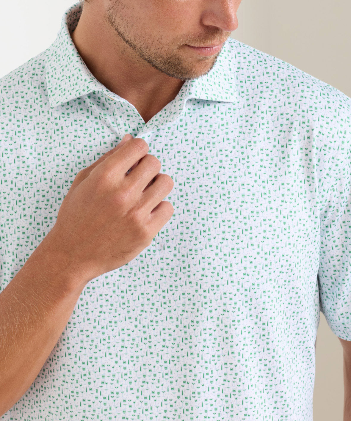 Peter Millar Cheers Print Short Sleeve Performance Polo, Men's Big & Tall