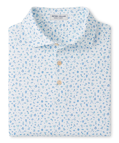 Peter Millar Goalie Print Short Sleeve Performance Polo, Men's Big & Tall