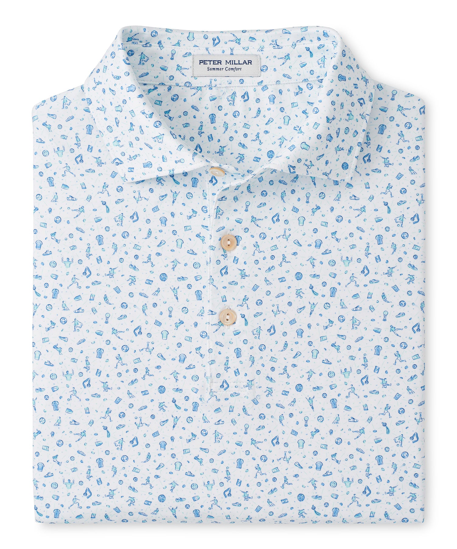 Peter Millar Goalie Print Short Sleeve Performance Polo