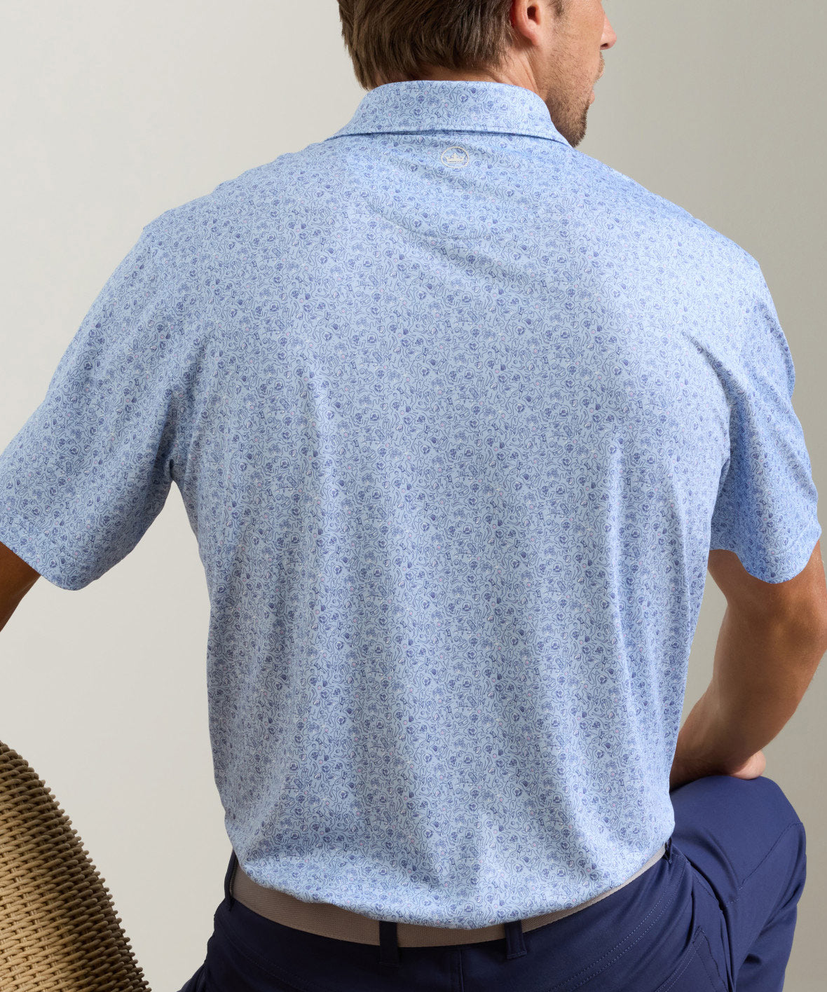 Peter Millar Parker Print Short Sleeve Performance Polo, Men's Big & Tall