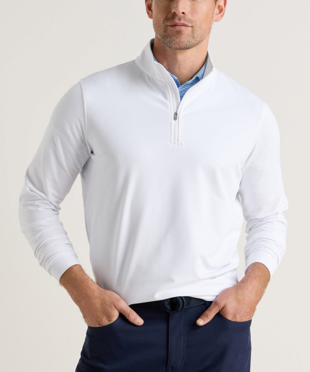 Peter Millar Perth Cross-Hatch Quarter-Zip Pullover, Men's Big & Tall