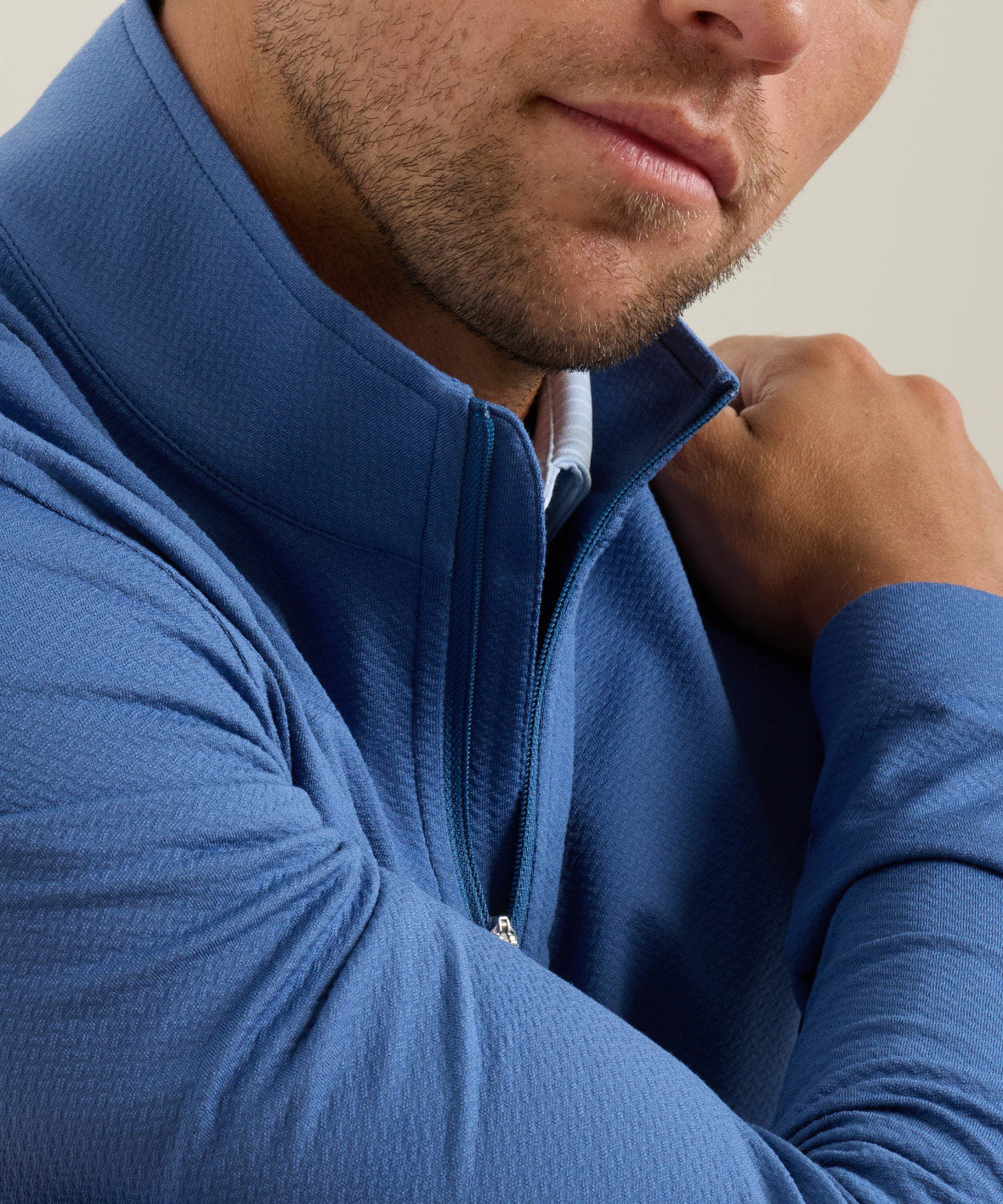 Peter Millar Perth Cross-Hatch Quarter-Zip Pullover, Men's Big & Tall