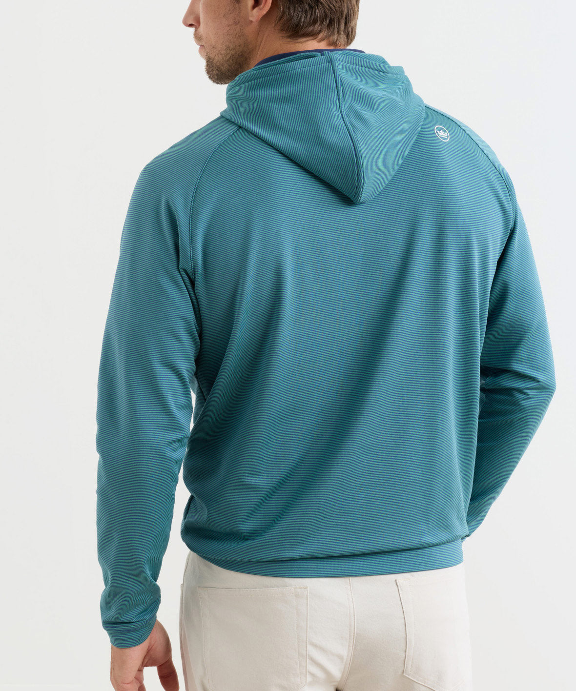 Peter Millar Long Sleeve Pine Sugar Stripe Performance Hoodie, Men's Big & Tall