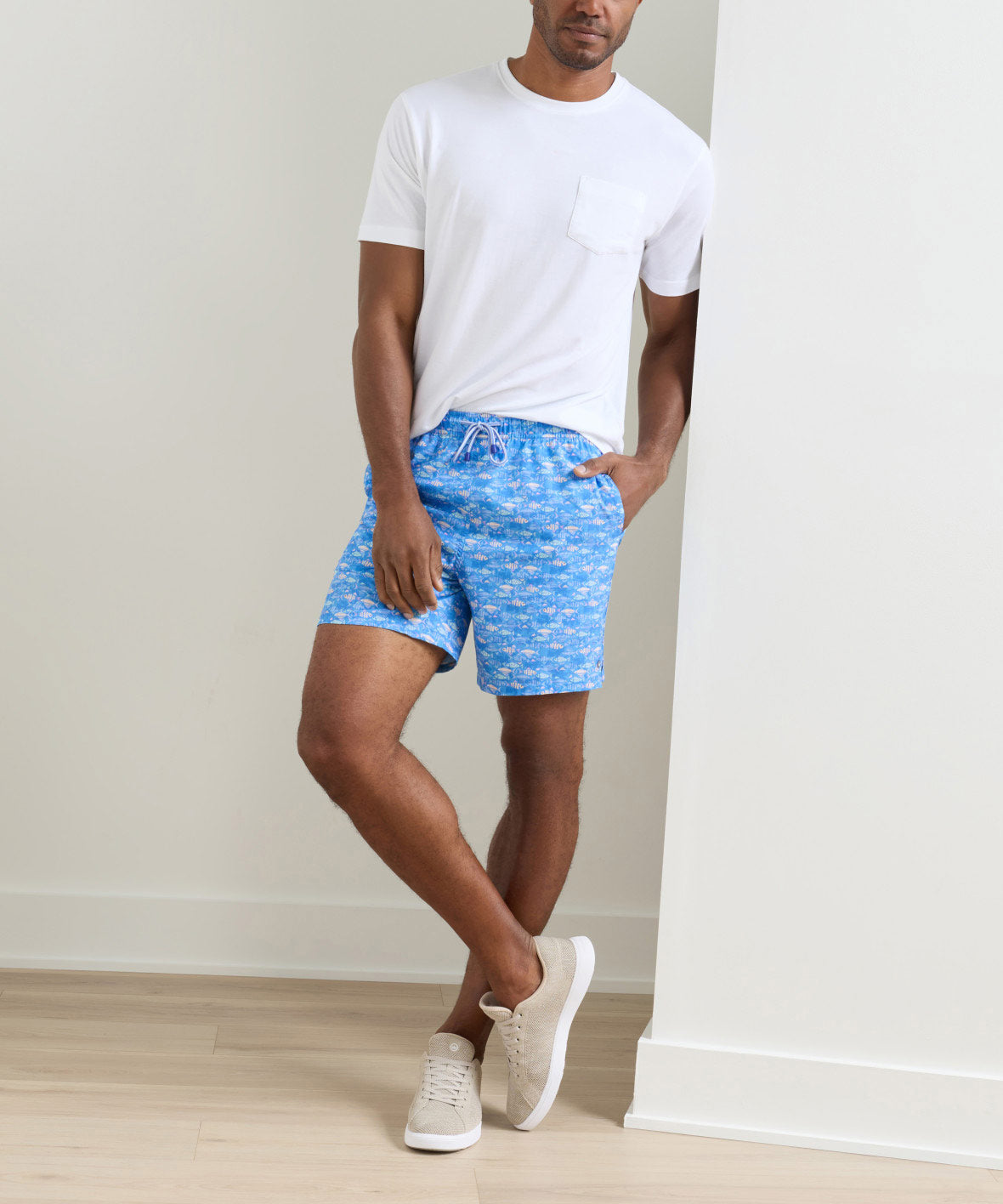 Peter Millar Sunfish Print Swim Trunk, Men's Big & Tall