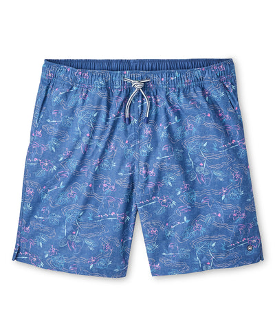 Peter Millar Rainforest Print Swim Trunk, Men's Big & Tall