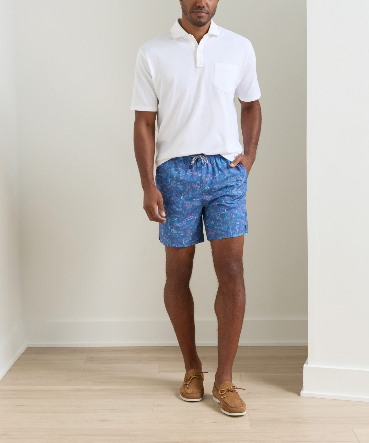 Peter Millar Rainforest Print Swim Trunk, Men's Big & Tall