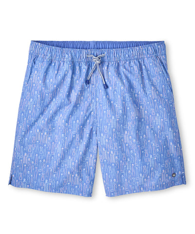 Peter Millar Tequila Seas Print Swim Trunk, Men's Big & Tall