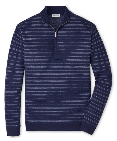 Peter Millar Saratoga Stripe Quarter Zip Sweater, Men's Big & Tall