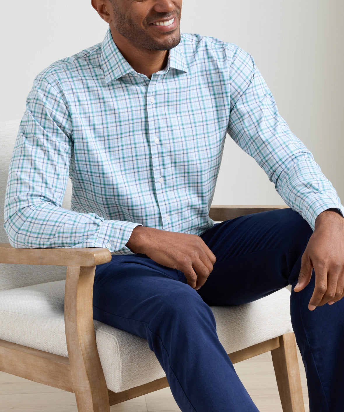 Peter Millar Simon Crown Light Long Sleeve Sport Shirt, Men's Big & Tall