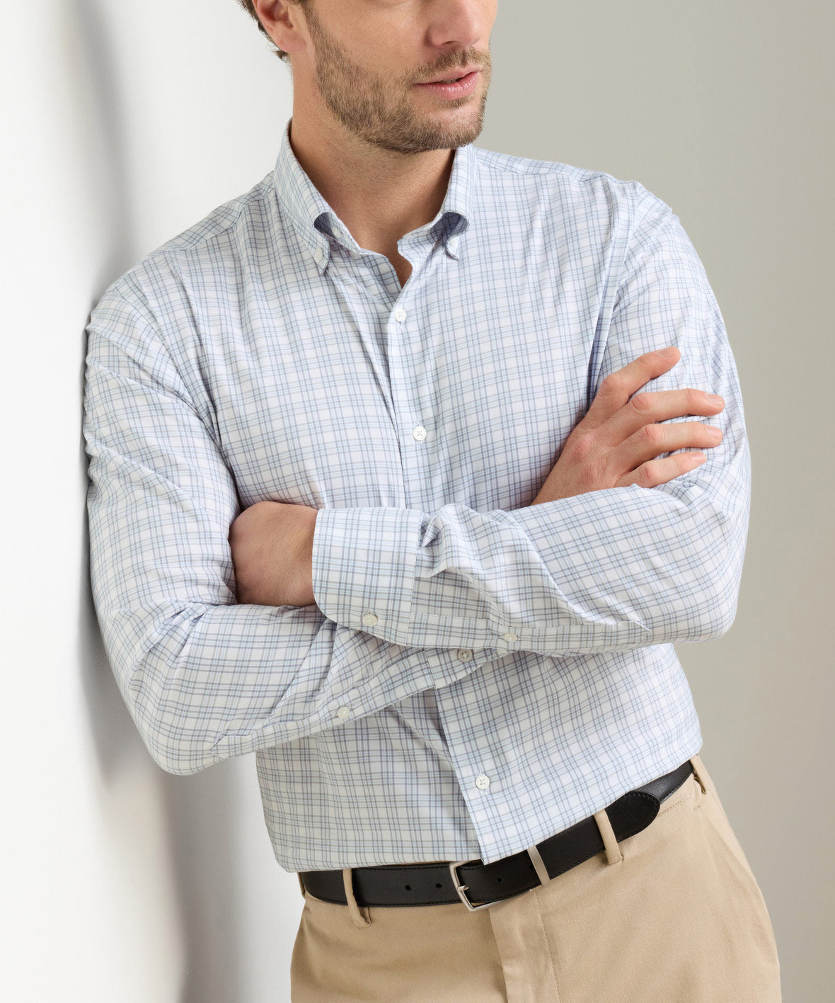 Peter Millar Douglas Crown Light Long Sleeve Sport Shirt, Men's Big & Tall