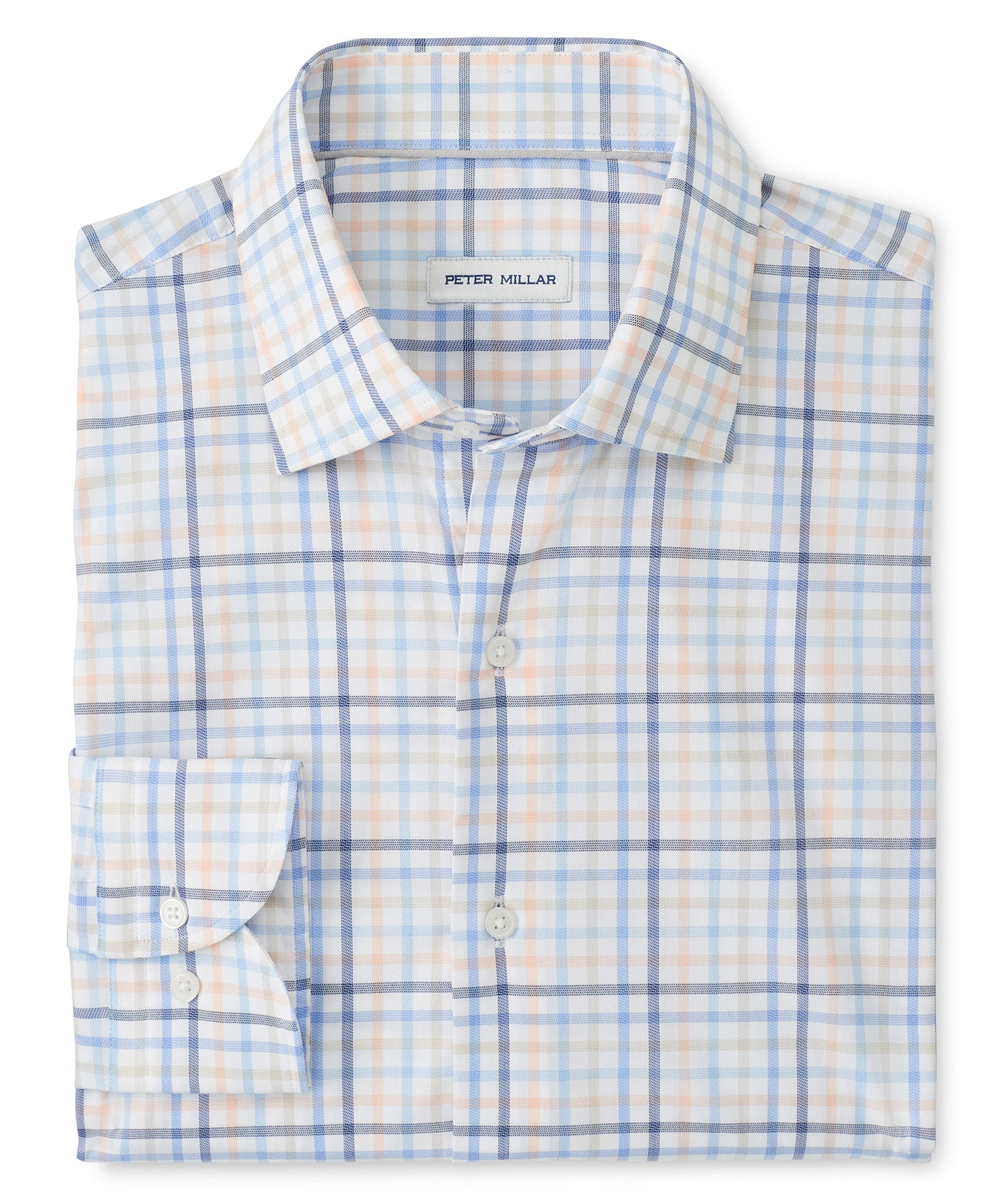 Peter Millar Long Sleeve Spread Collar Warren Crown Lite Sport Shirt
