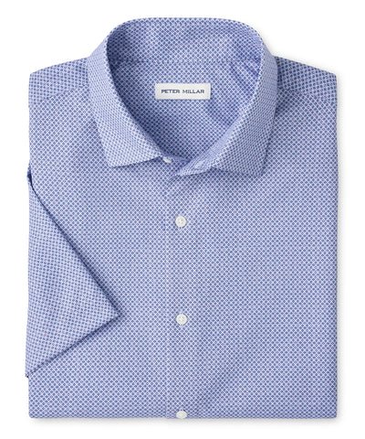 Peter Millar Patton Performance Short Sleeve Poplin Sport Shirt, Men's Big & Tall