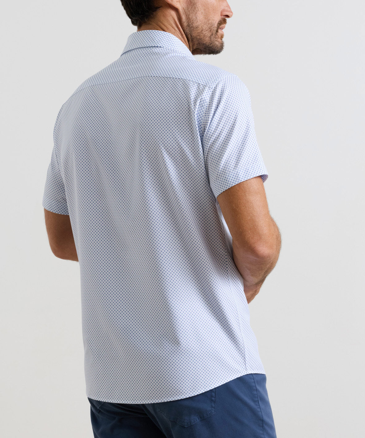 Peter Millar Cecil Performance Short Sleeve Poplin Sport Shirt, Men's Big & Tall