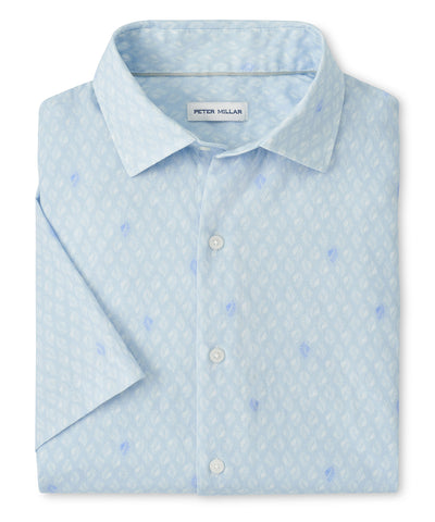 Peter Millar White Haven Short Sleeve Sport Shirt, Men's Big & Tall