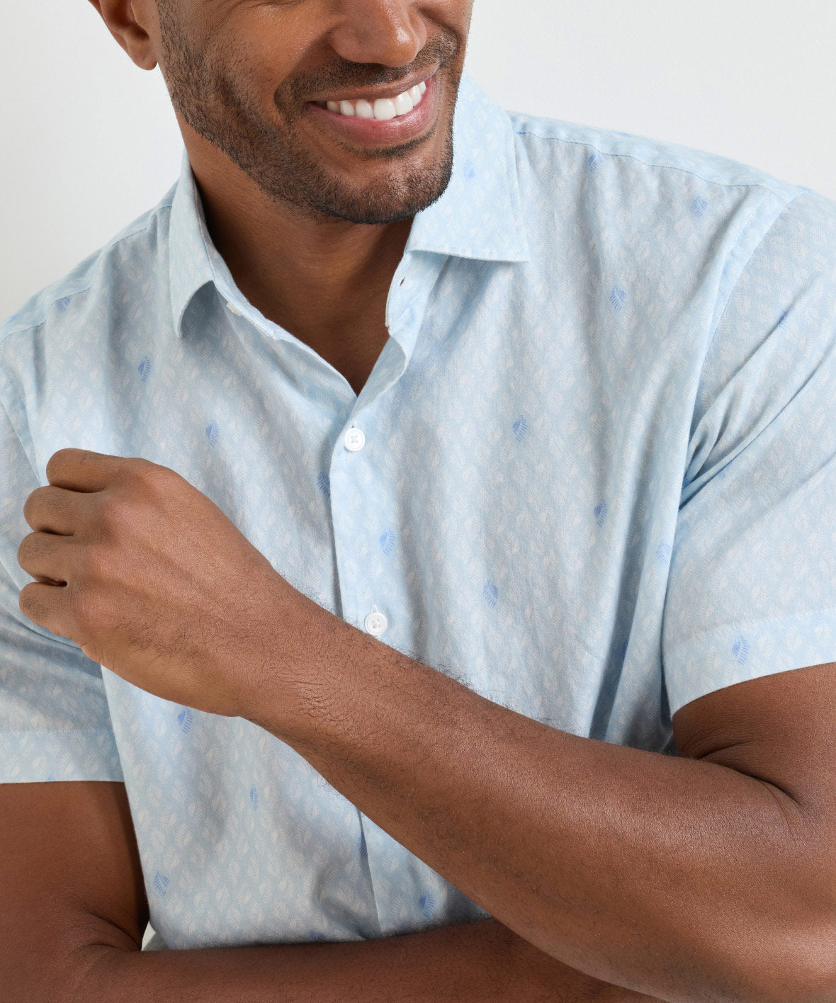 Peter Millar White Haven Short Sleeve Sport Shirt, Men's Big & Tall