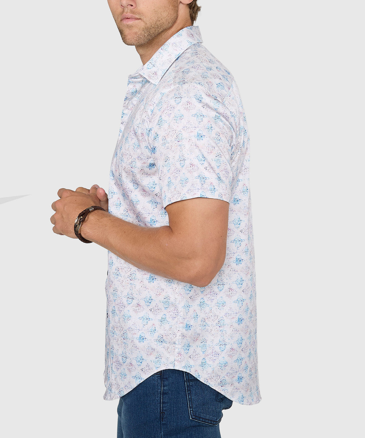 Robert Graham Short Sleeve Greatorex Sport Shirt, Men's Big & Tall