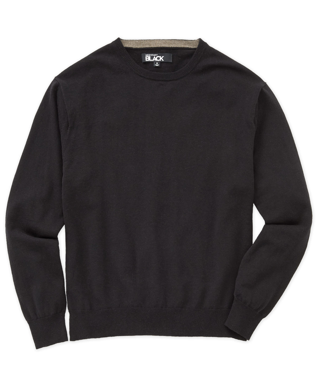 Westport Black Summer Saltwater Crew Pullover, Men's Big & Tall