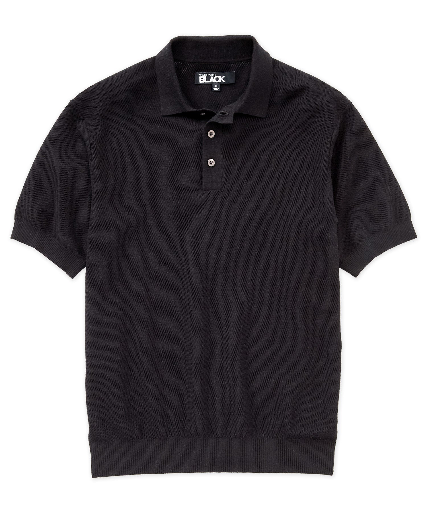 Westport Black Short Sleeve Legacy II Cotton Cashmere Polo