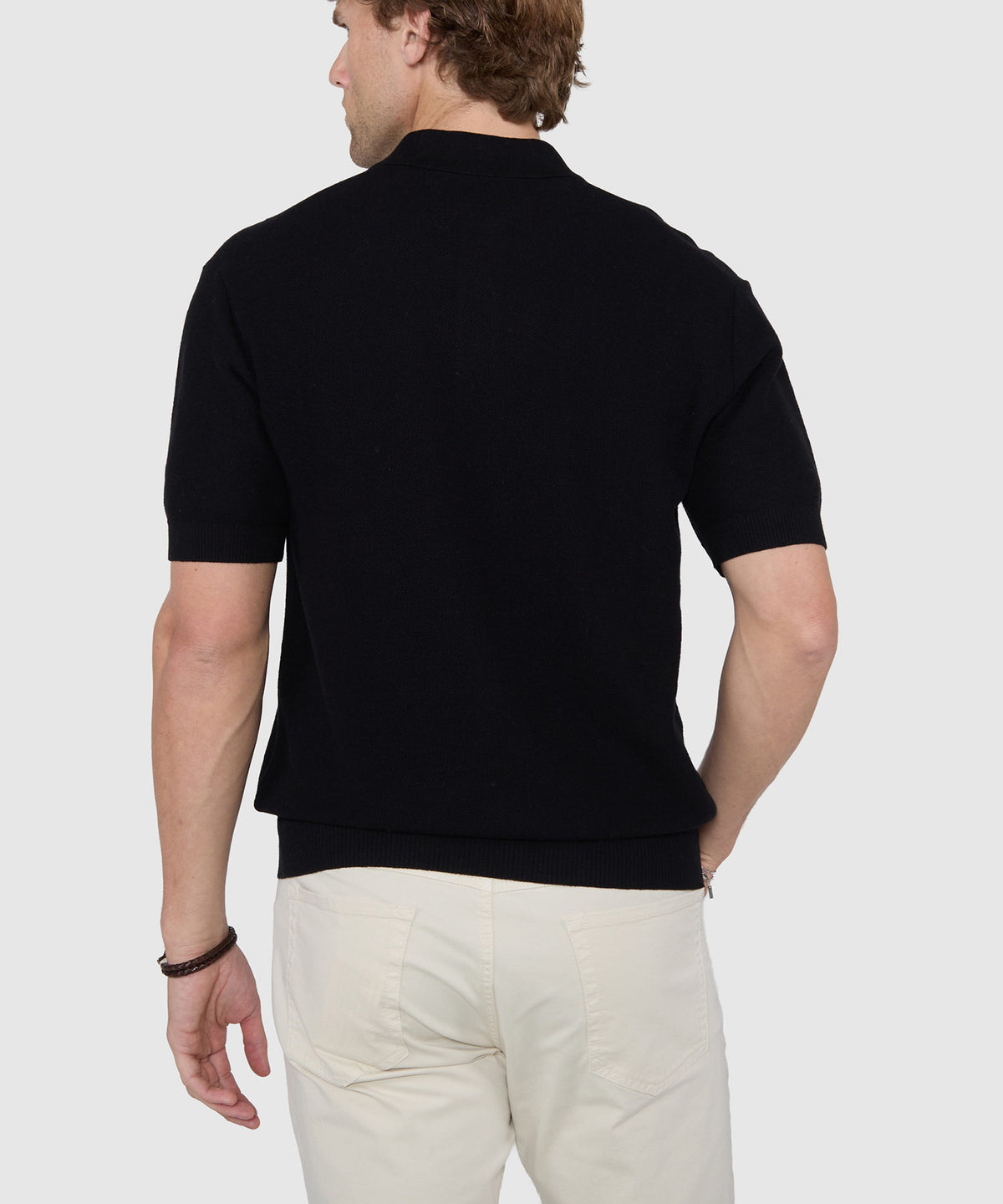 Westport Black Short Sleeve Legacy II Cotton Cashmere Polo, Men's Big & Tall