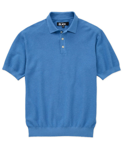 Westport Black Short Sleeve Legacy II Cotton Cashmere Polo, Men's Big & Tall