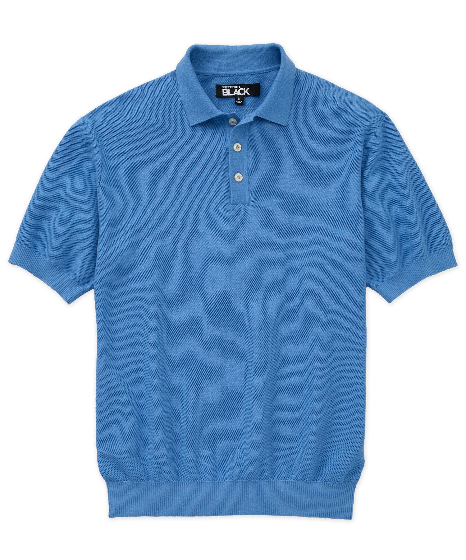 Westport Black Short Sleeve Legacy II Cotton Cashmere Polo