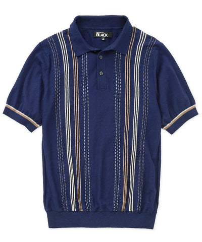 Westport Black Short Sleeve Cortina Retro Polo, Men's Big & Tall