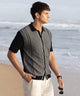 Westport Black Short Sleeve Como Button Front Polo