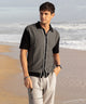 Westport Black Short Sleeve Como Button Front Polo