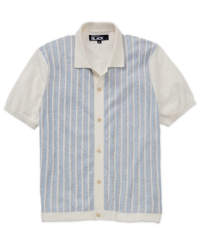 Westport Black Short Sleeve Cornell Button Front Polo, Men's Big & Tall