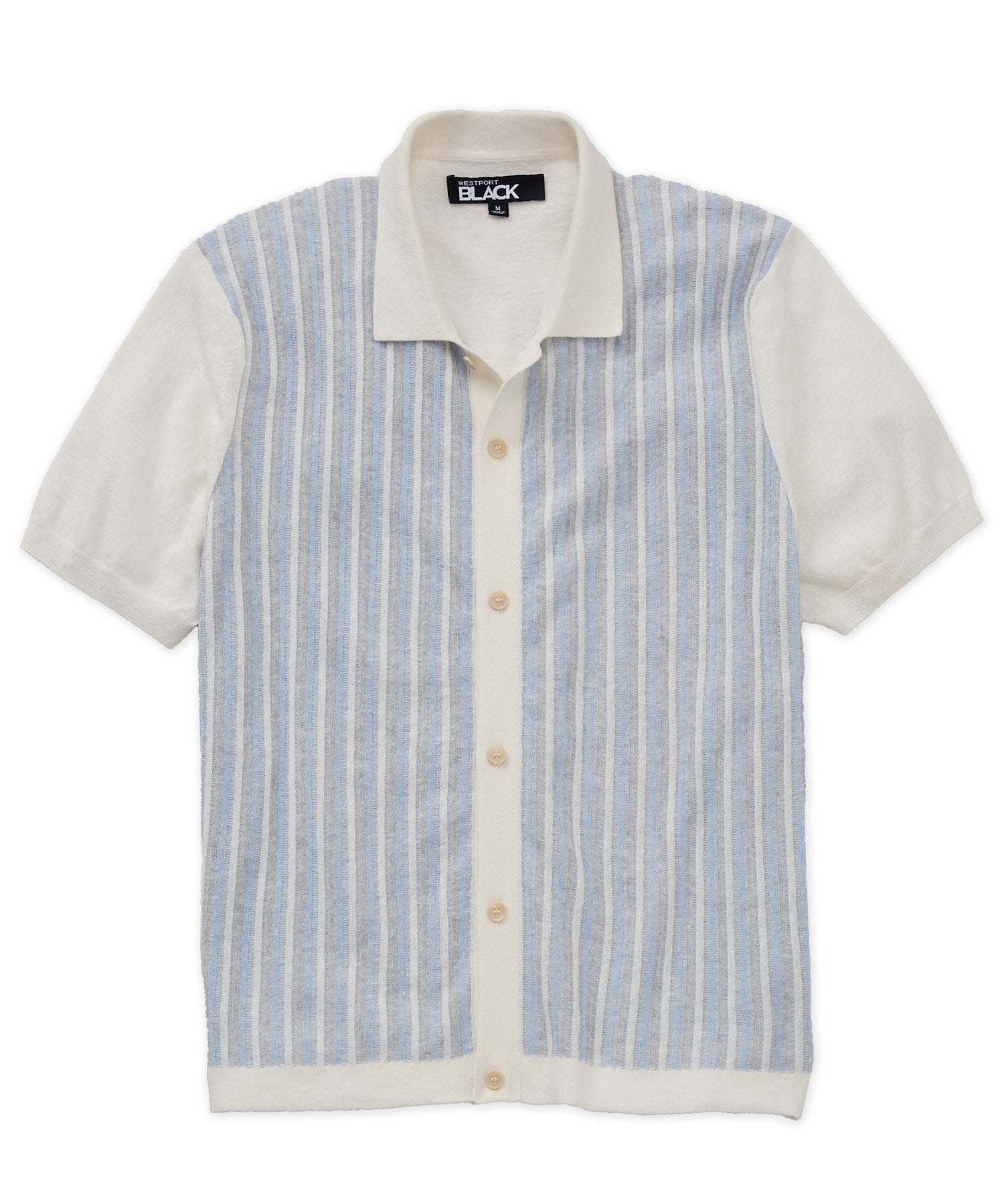 Westport Black Short Sleeve Cornell Button Front Polo