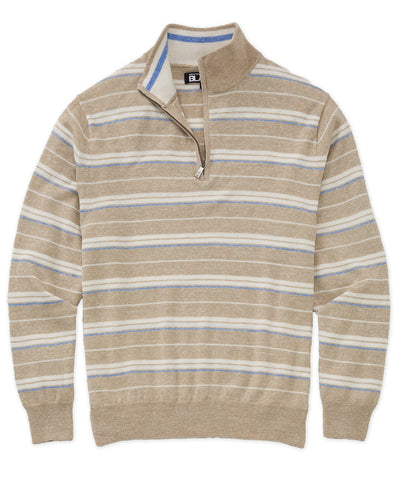 Westport Black Kingston Stripe Quarter-Zip Pullover, Men's Big & Tall