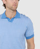Westport Black Short Sleeve Crooner Birdseye Johnny Collar Polo