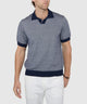 Westport Black Short Sleeve Crooner Birdseye Johnny Collar Polo