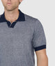 Westport Black Short Sleeve Crooner Birdseye Johnny Collar Polo
