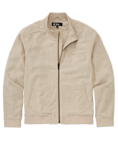 Westport Black Gatsby Linen Blend Bomber Jacket, Men's Big & Tall