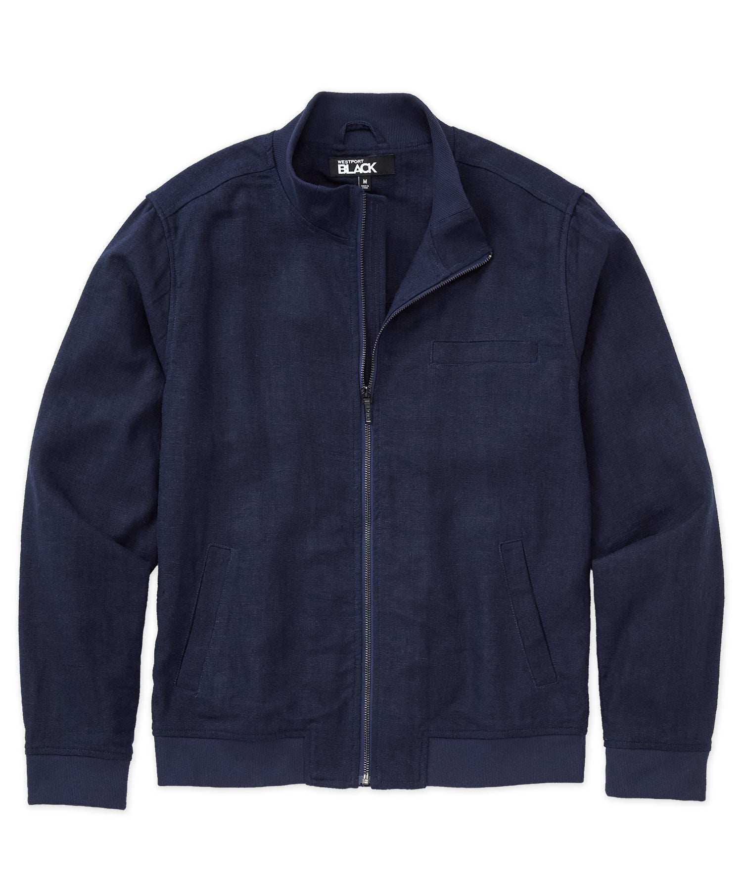 Westport Black Gatsby Linen Blend Bomber Jacket