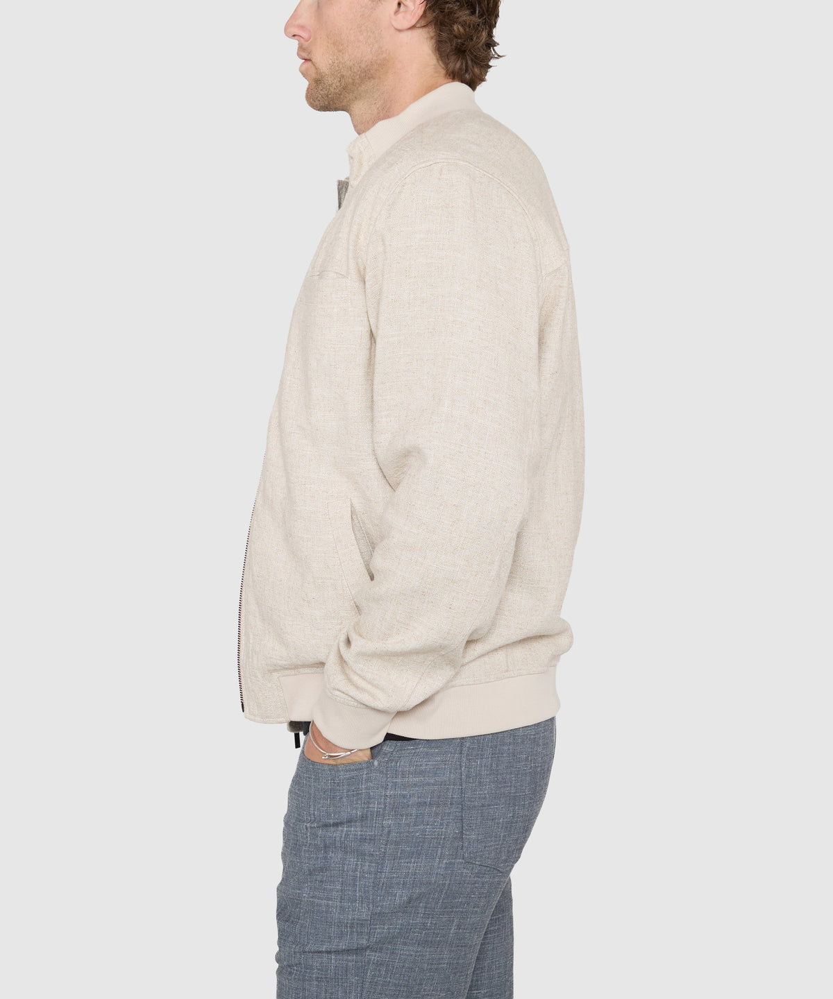 Westport Black Gatsby Linen Blend Bomber Jacket, Men's Big & Tall