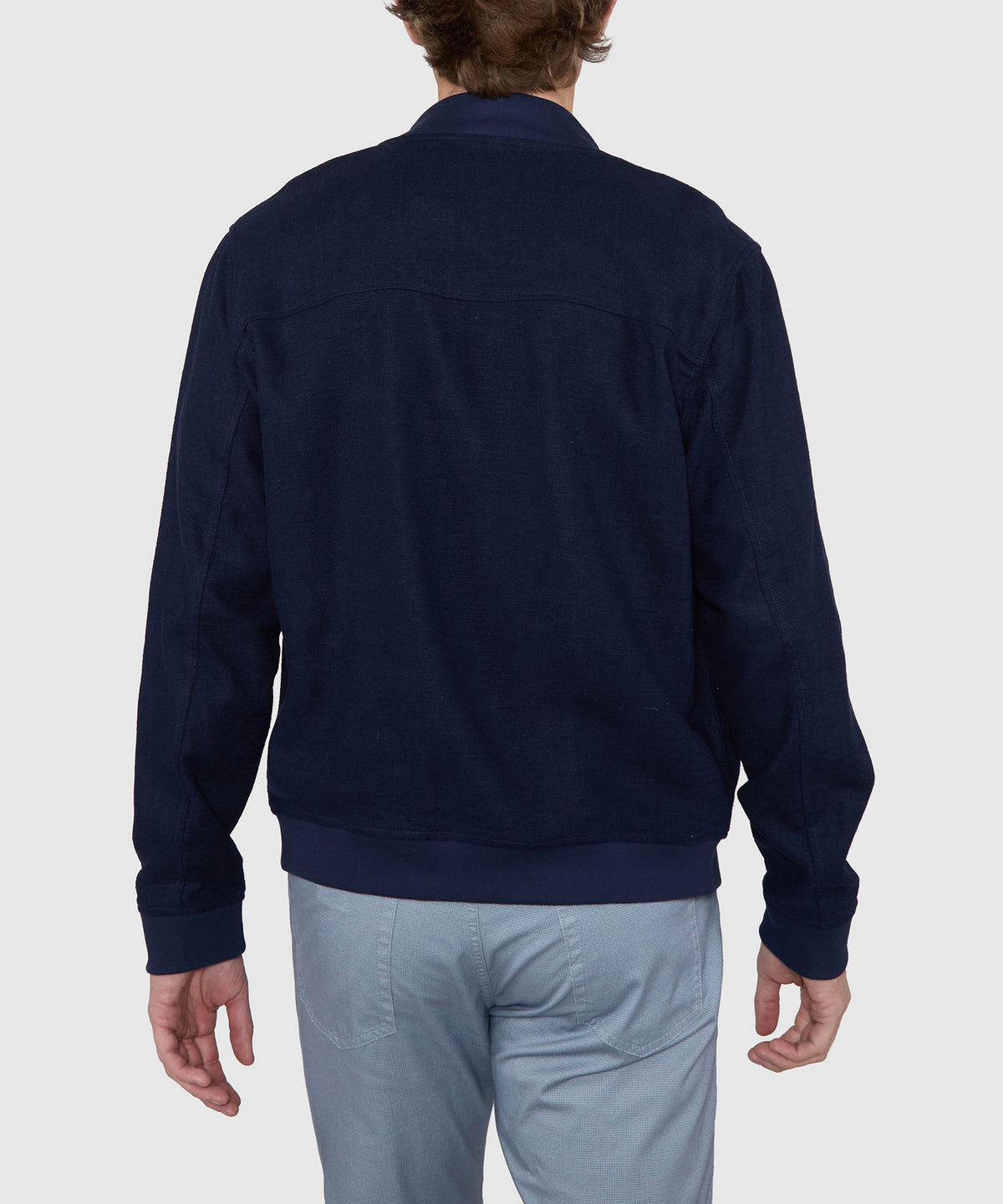 Westport Black Gatsby Linen Blend Bomber Jacket, Men's Big & Tall