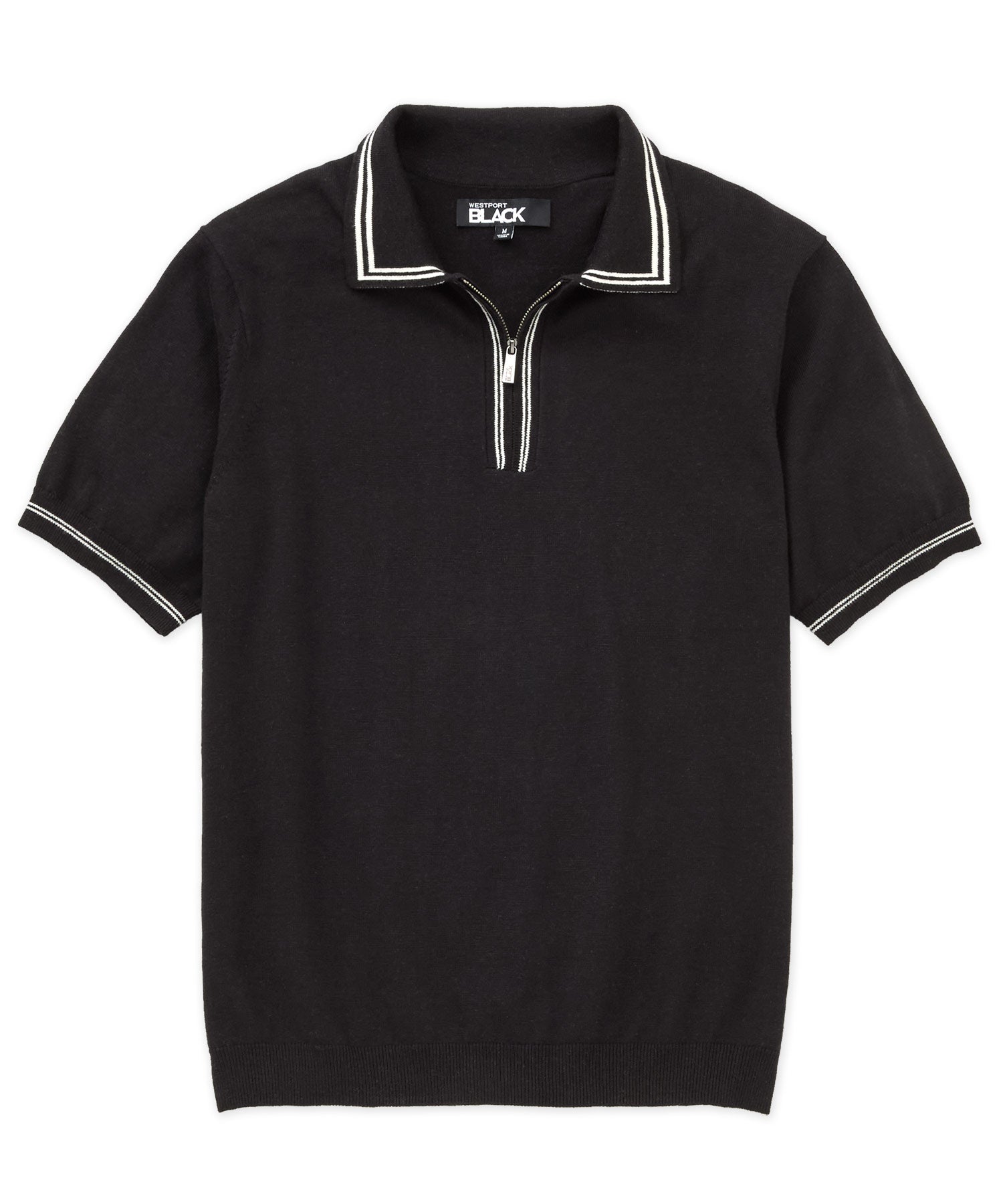 Westport Black Short Sleeve 'The Retro II' Zip Polo