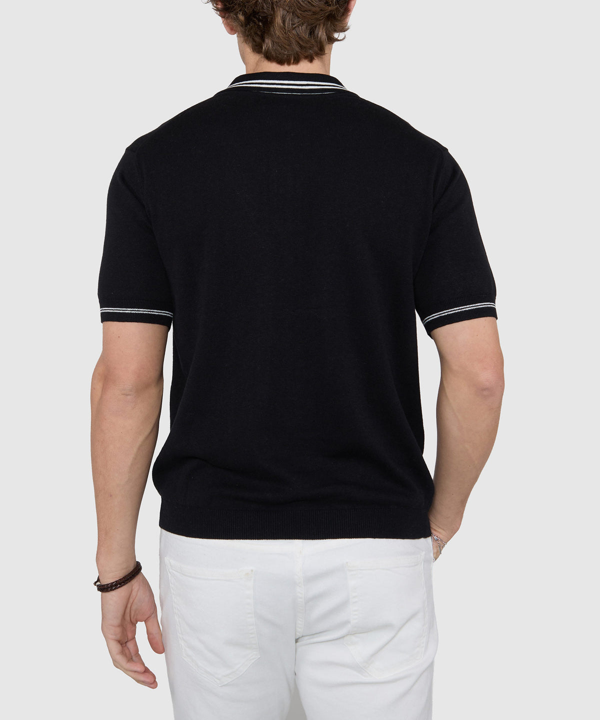 Westport Black Short Sleeve 'The Retro II' Zip Polo, Men's Big & Tall