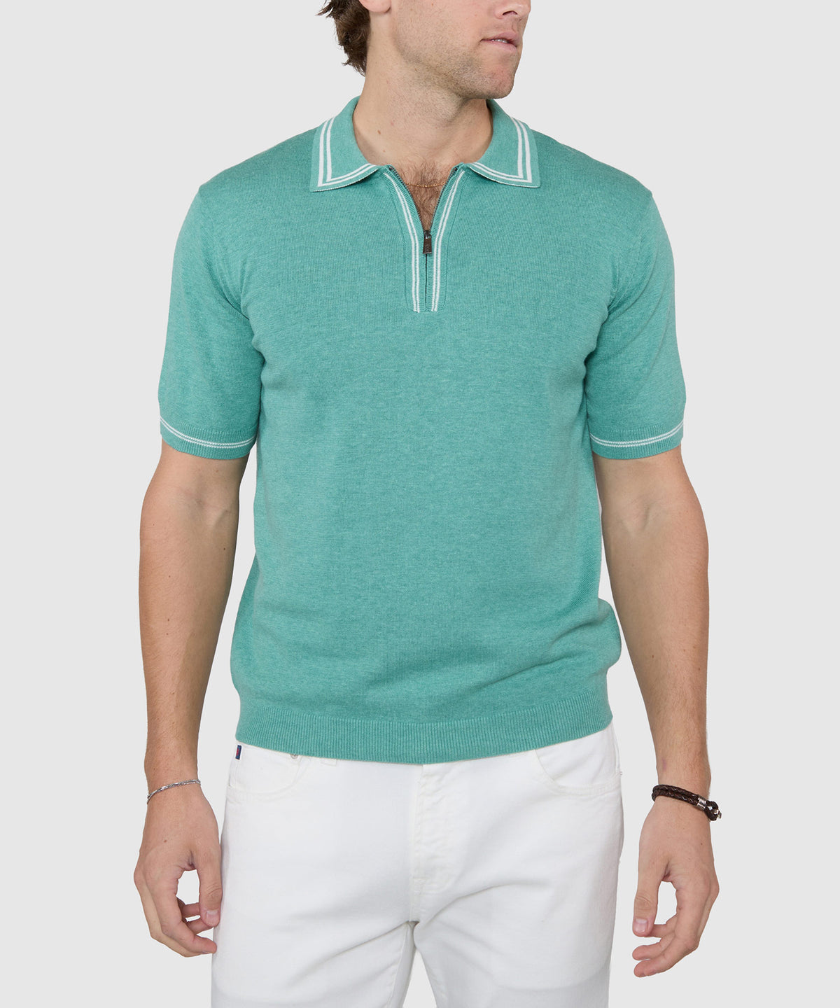 Westport Black Short Sleeve 'The Retro II' Zip Polo, Men's Big & Tall